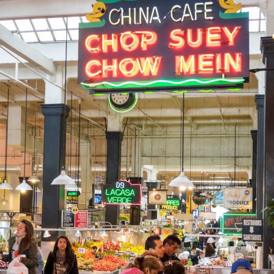 The Grand Central Market in Downtown Los Angeles, California.