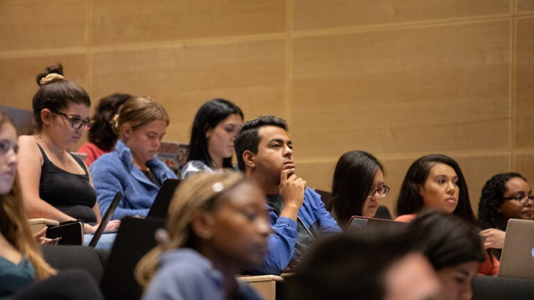 A group of students during a class at USC Annenberg.