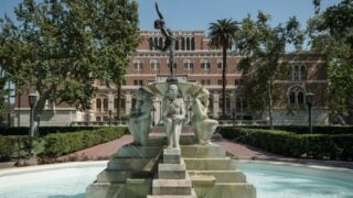 Fountain on USC's campus