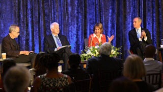 President Carol Folt on a panel with UCLA Chancellor Gene Block and Mayor Eric Garcetti