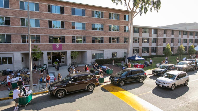 The scene outside of New North during Move-In day at USC in Los Angeles, CA. August 21st, 2019.