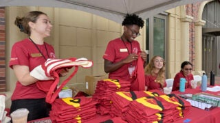 Student workers prepare for new students during move-day, Aug. 15, 2023. (Photo/Gus Ruelas)