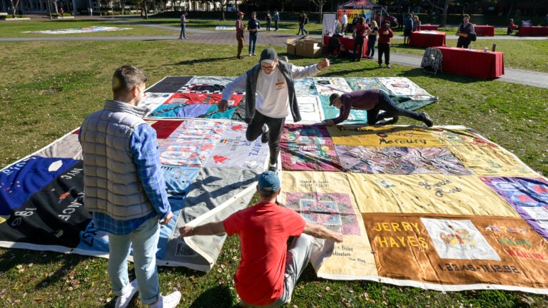 AIDS Memorial Quilt panels on the University Park Campus