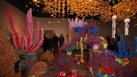 Art exhibit that is underwater scene