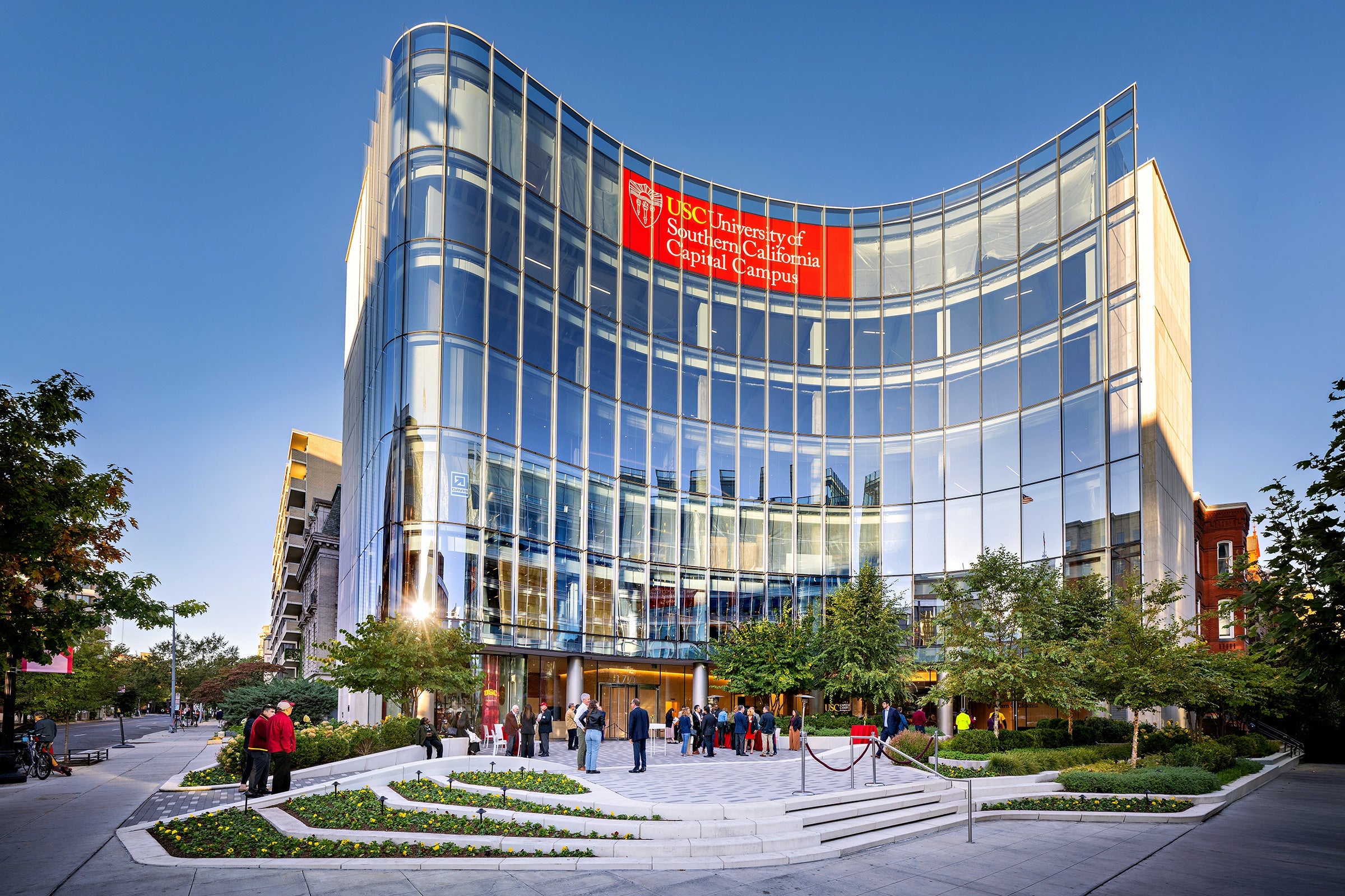 USC Capital Campus: Visitors gather outside