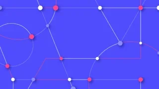 A purple background with dots and lines