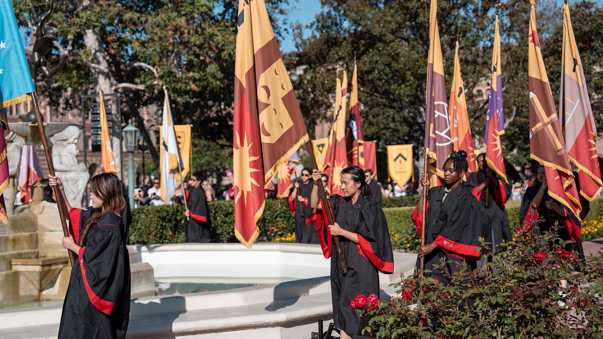 USC new student convocation: Academic flags