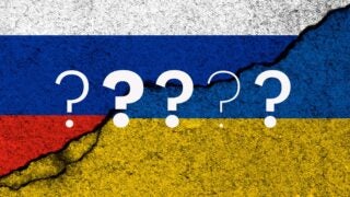 Illustration of Russia and Ukraine flags