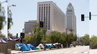 Homeless in downtown Los Angeles