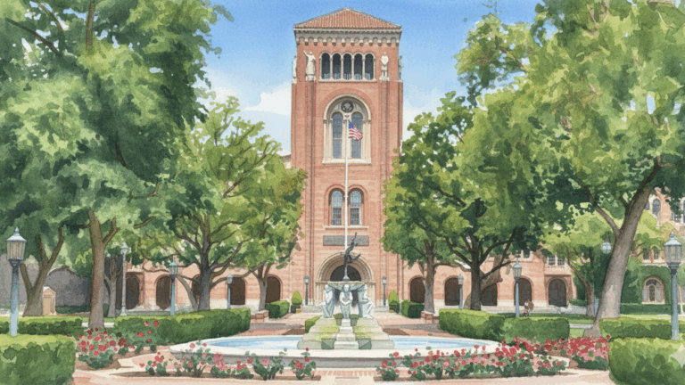 AI-generated image, based on an original USC photo by Gus Ruelas.