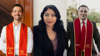 From left, Mark Borges, Karen Avila, and Jose Ayon won the Haynes Award for their capstone project. (Photos courtesy of Borges, Ayon and Avila)