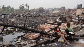 Sein Pan Ward in Mandalay, Myanmar, after earthquake